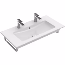 Villeroy & Boch Lavabo d'armoire Venticello 4104AK Porcelaine sanitaire, Dimensions : 1000 x 500 mm Carré convient pour deux  ...