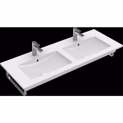 Villeroy & Boch Venticello Armoire double lavabo 4111DL porcelaine sanitaire Dimensions : 1300 x 500 mm Carré trous taraudés  ...