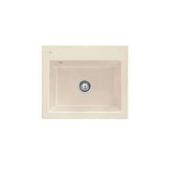 Evier  Subway 60 S 60 x 51cm sans egouttoir Ivory CeramicPlus avec vidage automatique