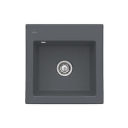 Evier villeroy et boch Subway 50 s 52,5 x 51 cm sans egouttoir Graphite CeramicPlus avec vidage manuel
