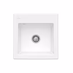 Evier 1 bac  Subway 50 S 52,5 x 51 cm sans egouttoir Blanc CeramicPlus avec vidage manuel