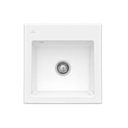 Evier 1 bac  Subway 50 S 52,5 x 51 cm sans egouttoir Blanc CeramicPlus avec vidage manuel