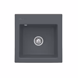 Evier  Subway 50 S 52,5 x 51 cm sans egouttoir Graphite CeramicPlus avec vidage automatique
