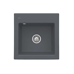 Evier  Subway 50 S 52,5 x 51 cm sans egouttoir Graphite CeramicPlus avec vidage automatique