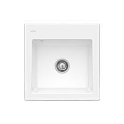 Villeroy&boch - Evier villeroy et boch Subway 50 s 52,5 x 51 cm sans egouttoir Blanc CeramicPlus avec vidage automatique