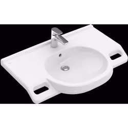 Villeroy & Boch ViCare 1x lavabo largeur 800 x profondeur 550 mm Céramique sanitaire Angulaire Montage mural 1 trou pour robi ...