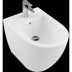 Métro Villeroy & Boch 2.0 Bidet, pour taraud à 3 trous, trou de taraud central percé 370 x 560 mm au sol, près du mur, Viller ...