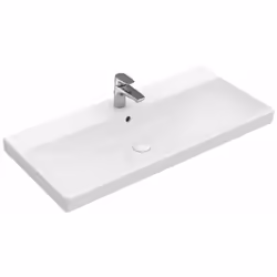 Meuble-lavabo avec trop-plein pour mitigeur 3 trous trou central percé pour la robinetterie dimensions : 800 x 470 mm matéria ...
