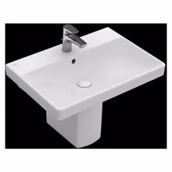 Villeroy & Boch Lavabo Avento Dimensions : 600 x 470 mm Karree pour montage à 3 trous trou taraudé central percé avec trop-pl ...