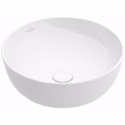 Vasque à poser sur plan de toilette ou sur meuble de salle de bains dimensions : diamètre 430 mm, hauteur 130 mm matériau : c ...