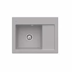 Evier 1 bac Subway 45 Compact 65 x 51 cm egouttoir a droite Fossile CeramicPlus avec vidage manuel
