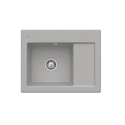 Evier 1 bac  Subway 45 Compact 65 x 51 cm egouttoir a droite Fossile CeramicPlus avec vidage manuel