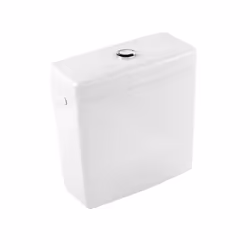 Villeroy & Boch Architectura Cistern, Chrome, Vitrocéramique, Blanc, Double, 387 mm, 165 mm