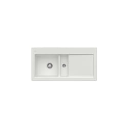 Evier 1 cuve et demi VILLEROY ET BOCH Subway 60 100 x 51 cm egouttoir a droite Steam CeramicPlus