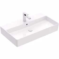 Caractéristiques du lavabo suspendu, 80 x 47 x 14 cm, avec trop-plein, meulé, Villeroy & Boch Memento 2.0, blanc (4A228G01) : ...