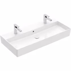 Caractéristiques du lavabo suspendu, 100 x 47 x 13,5 cm, avec trop-plein, meulé, Villeroy & Boch Memento 2.0, blanc (4A221L01 ...