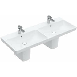 Avento - Meuble double vasque 120x47 cm, avec trop-plein, 2 trous de robinetterie, blanc alpin 4A23CK01 - Villeroy&boch