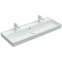 Collaro - Meuble lavabo 120x47 cm, avec trop-plein, 2 trous de robinetterie, blanc alpin 4A33C401 - Villeroy&boch