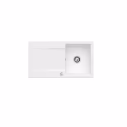 Evier 1 bac Siluet 50 Stone White CeramicPlus - Avec vidage manuel