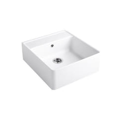 Evier timbre office  Tradition Stone White CeramicPlus avec vidage manuel