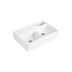 Evier cuisine VILLEROY ET BOCH Tradition Stone White CeramicPlus avec vidage automatique