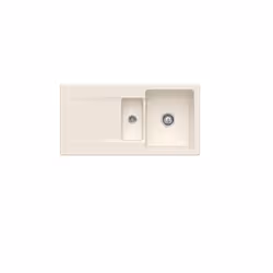 Evier 1 bac 1/2  Siluet 60 R Crème CeramicPlus avec vidage manuel