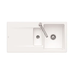 Evier 1 bac 1/2  Siluet 60 R Blanc CeramicPlus avec vidage manuel