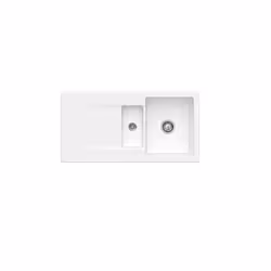 Evier 1 bac 1/2 Siluet 60 R Snow White CeramicPlus avec vidage automatique