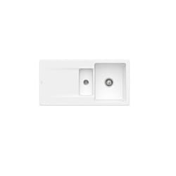 Evier 1 bac 1/2  Siluet 60 R Snow White CeramicPlus avec vidage automatique