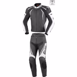 Büse Silverstone Pro Deux morceau Portefeulilles en cuir pour costume, noir-blanc, taille 40 pour Femmes