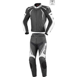 Büse Silverstone Pro Deux morceau Portefeulilles en cuir pour costume, noir-blanc, taille 42 pour Femmes