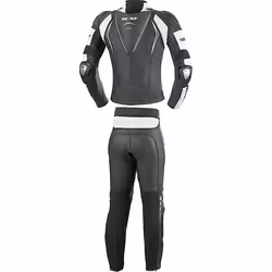 Büse Silverstone Pro Combinaison de deux pièces moto cuir, noir-blanc, taille 48 pour Hommes