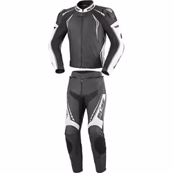Büse Silverstone Pro Combinaison de deux pièces moto cuir, noir-blanc, taille 50 pour Hommes