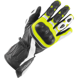Büse Pit Lane Gants de dames, noir-blanc-jaune, taille L pour Femmes