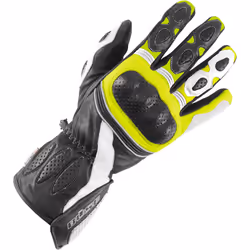 Büse Pit Lane Gants de dames, noir-blanc-jaune, taille L pour Femmes