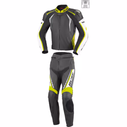 Büse Silverstone Pro Deux morceau Portefeulilles en cuir pour costume, noir-blanc-jaune, taille 38 pour Femmes