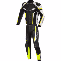 Büse Mille Costume en cuir de moto deux pièces, noir-blanc-jaune, taille 50 pour Hommes