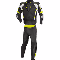 Büse Mille Costume en cuir de moto deux pièces, noir-blanc-jaune, taille 50 pour Hommes