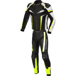 Büse Mille Costume en cuir de moto deux pièces, noir-blanc-jaune, taille 56 pour Hommes