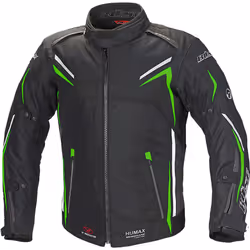 Büse Mugello Veste textile moto, noir-vert, taille S pour Hommes