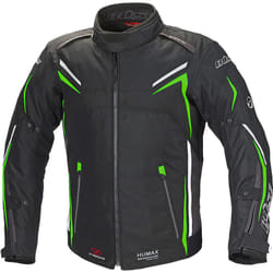 Büse Mugello Veste textile moto, noir-vert, taille S pour Hommes