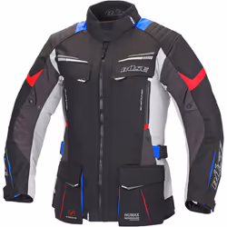 Büse Lago Pro Veste textile de moto de dames, gris-rouge-bleu, taille 38 pour Femmes