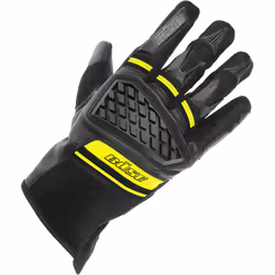 Büse Braga Gants de moto, noir-jaune, taille L pour Hommes