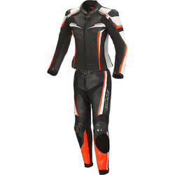 Büse Mille Costume en cuir de moto de dames de deux pièces, noir-orange, taille 40 pour Femmes