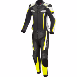 Büse Mille Costume en cuir de moto de dames de deux pièces, noir-jaune, taille 38 pour Femmes