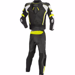 Büse Mille Costume en cuir de moto de dames de deux pièces, noir-jaune, taille 38 pour Femmes