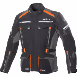 Büse Highland 2 Veste textile de moto, noir-gris-orange, taille 52 pour Hommes