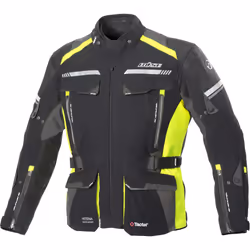 Büse Highland 2 Veste textile de moto, noir-gris-jaune, taille 52 pour Hommes