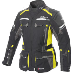 Büse Highland 2 Veste textile de moto pour dames, noir-gris-jaune, taille 38 pour Femmes