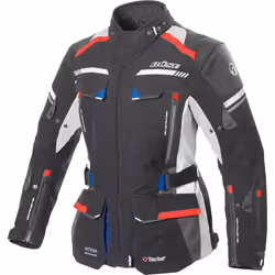 Büse Highland 2 Veste textile de moto pour dames, noir-rouge, taille 46 pour Femmes